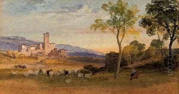 In the Roman Campagna Oil Painting by William Leighton Leitch