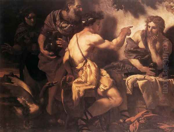 Jupiter and Mercury at Philemon and Baucis 1659 Oil Painting by Johann Karl Loth