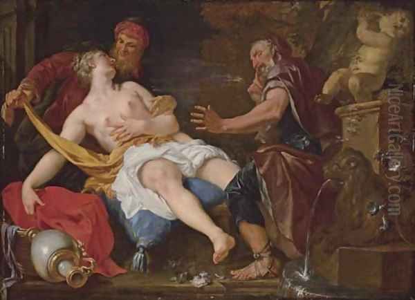 Susanna and the Elders Oil Painting by Johann Karl Loth