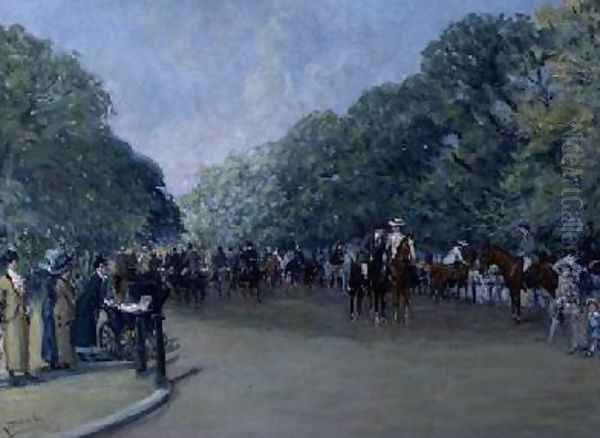 Rotten Row Hyde Park Oil Painting by Albert Jnr. Ludovici