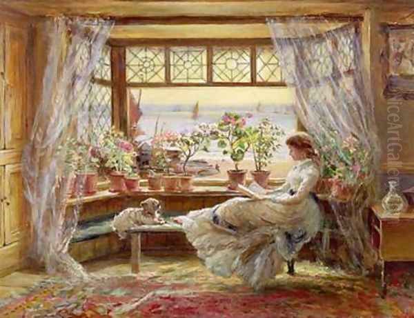 Reading by the Window Hastings Oil Painting by Charles James Lewis