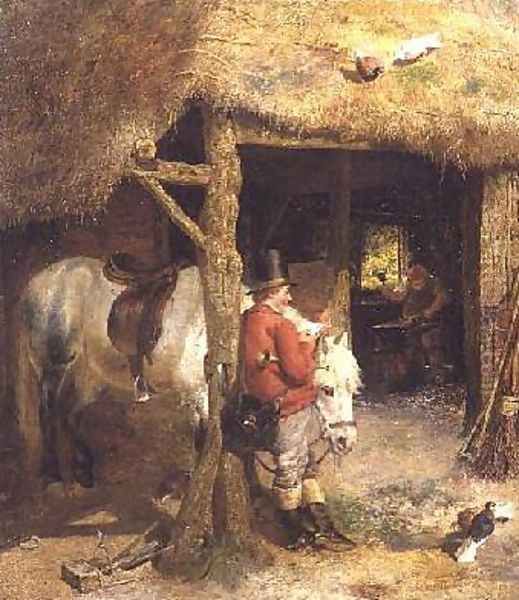 The Postman 1860 Oil Painting by Charles James Lewis