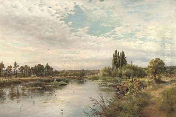 On the river, near Marlow Oil Painting by Charles James Lewis