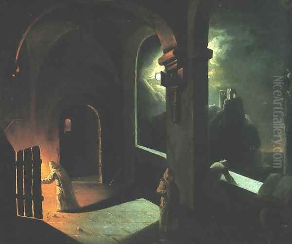 Scene in the Carthusian Convent Oil Painting by Franciszek Ksawery Lampi