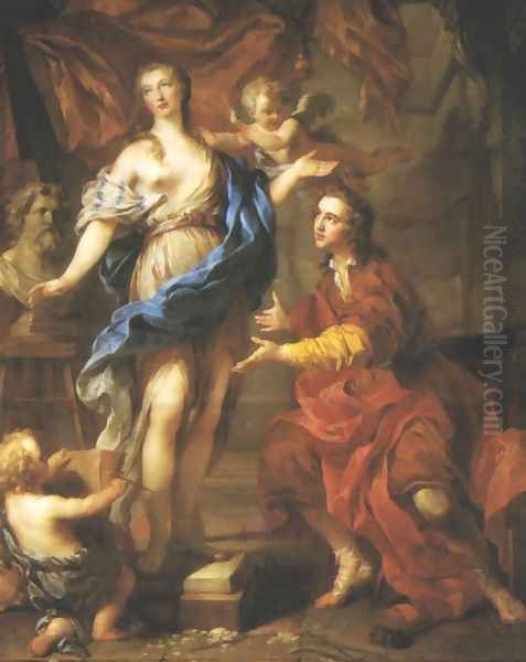 Pygmalion Seeing His Statue Come to Life Oil Painting by Francois Lemoine (see Lemoyne)