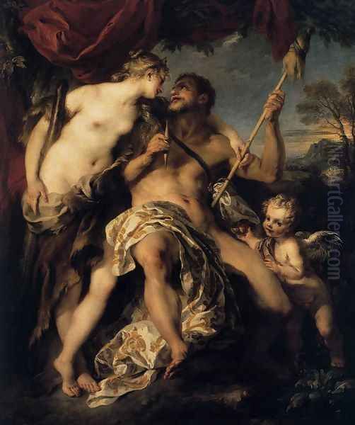 Hercules and Omphale 1724 Oil Painting by Francois Lemoine (see Lemoyne)