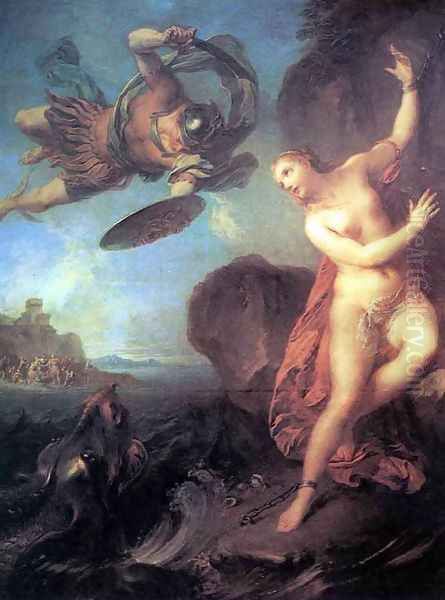 Perseus and Andromeda 1723 Oil Painting by Francois Lemoine (see Lemoyne)