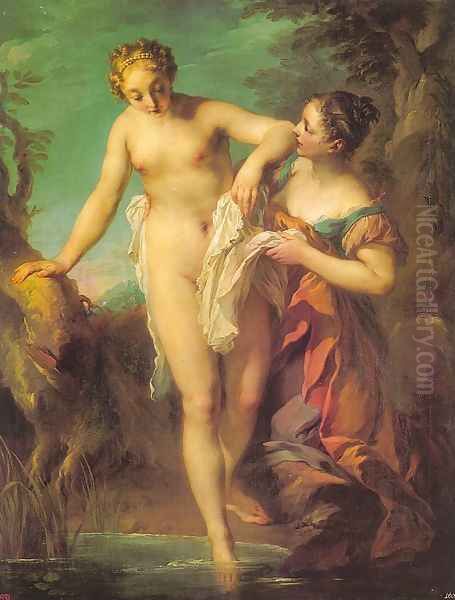 Bather 1724 Oil Painting by Francois Lemoine (see Lemoyne)