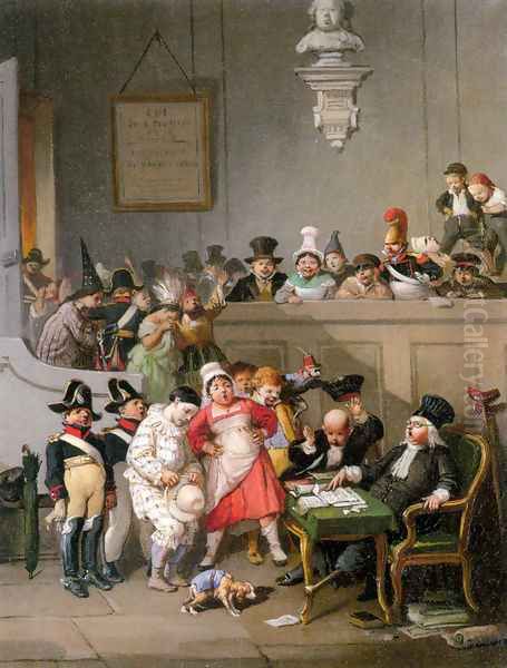 The Courtroom Oil Painting by Francois Louis Lanfant de Metz