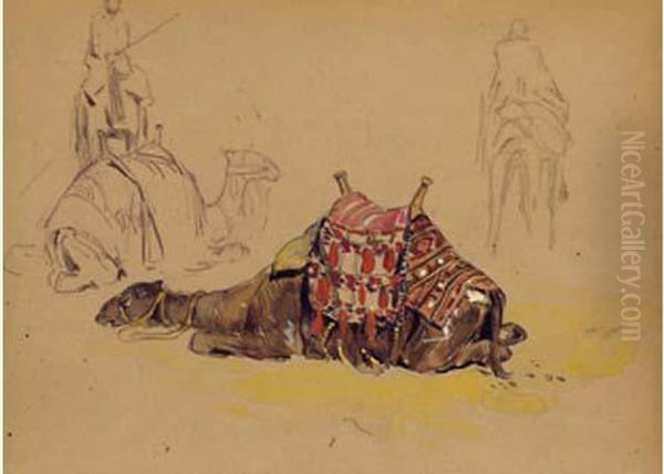 Le Repos De La Caravane Oil Painting by Edouard Doigneau