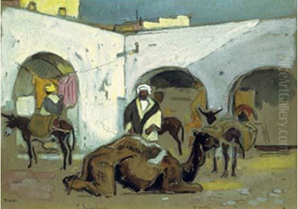 Chameau Au Repos, Rabat Oil Painting by Edouard Doigneau