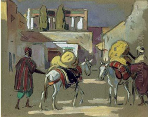 Retour Du Marche Oil Painting by Edouard Doigneau