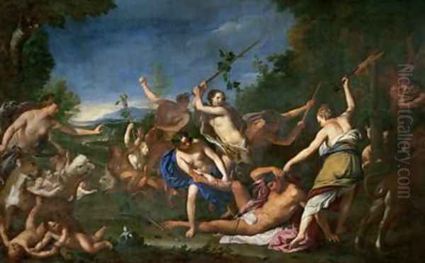 The Murder of Orpheus Oil Painting by Gregorio Lazzarini