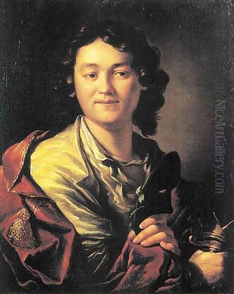 Portrait of Fiodor Volkov, the Founder of the First Russian Public Theatre 1763 Oil Painting by Anton Losenko