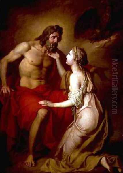 Zeus and Thetis 1769 Oil Painting by Anton Losenko