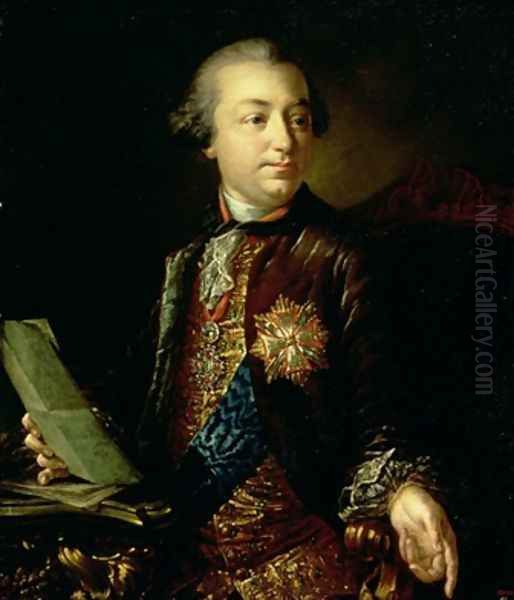 Portrait of Ivan Ivanovich Shuvalov 1727-97 President of the Academy of Arts Oil Painting by Anton Losenko