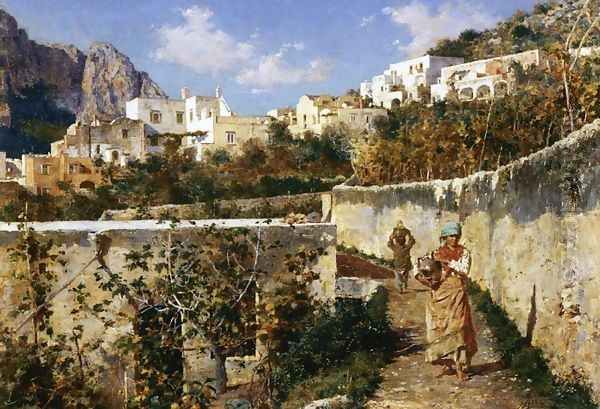 Capri Oil Painting by Augusto Lovatti