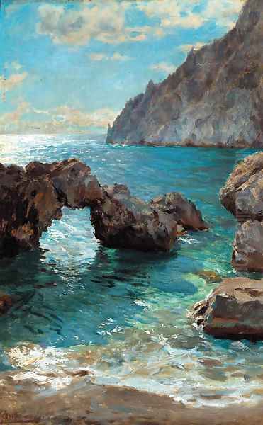 Capri 2 Oil Painting by Augusto Lovatti