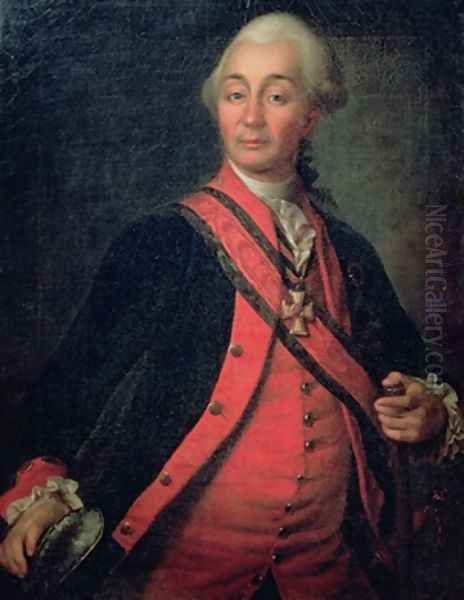 Portrait of Field Marshal Generalissimo Count Aleksandr Vasilievich Suvorov 1729-1800 Oil Painting by Dmitry Levitsky