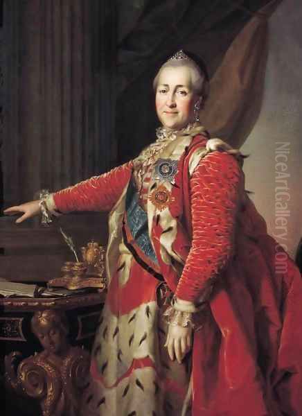 Portrait of Catherine II Oil Painting by Dmitry Levitsky