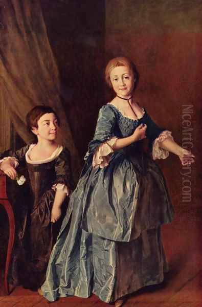 Portrait of the Princesses Davidova and Rzevskaja Oil Painting by Dmitry Levitsky