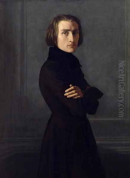 Portrait of Franz Liszt Oil Painting by Henri Lehmann