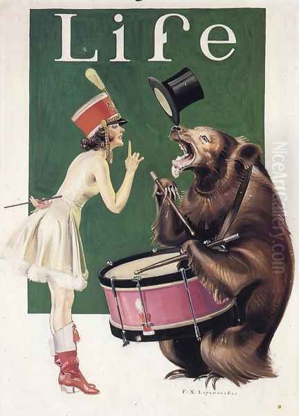 The Bear Trainer Oil Painting by Frank Xavier Leyendecker