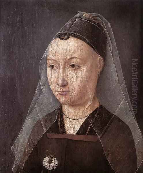 Portrait of a Lady with a Carnation Oil Painting by Master of the Legend of St. Ursula