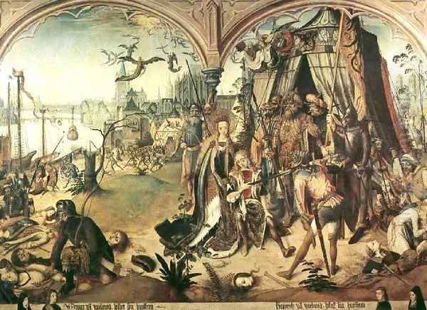 The Martyrdom of St. Ursula and the 11,000 Virgins Oil Painting by Master of the Legend of St. Ursula