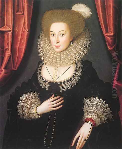 Portrait of Mary Radclyffe 1610-13 Oil Painting by William Larkin