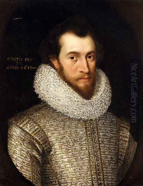 Portrait Of A Nobleman, Said To Be Robert, Earl Of Essex Oil Painting by William Larkin