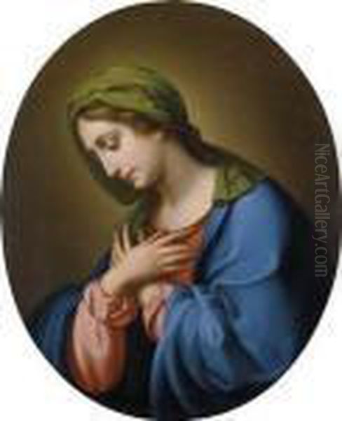 The Virgin Mary With Her Head Lowered Oil Painting by Carlo Dolci