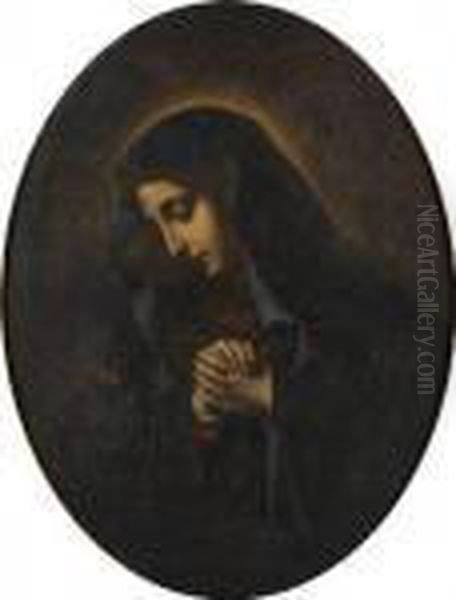 Vierge Aux Mains Jointes Oil Painting by Carlo Dolci