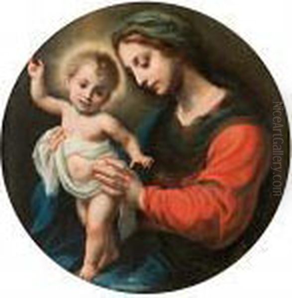 Maria Med Jesusbarnet Oil Painting by Carlo Dolci