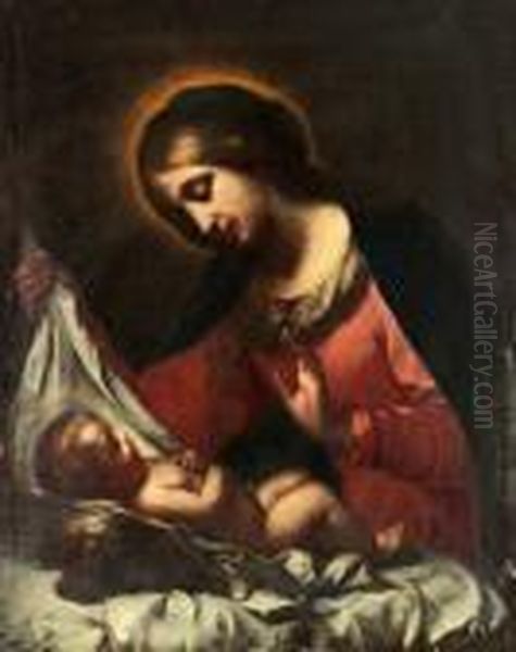 Madonnan Med Barnet Oil Painting by Carlo Dolci