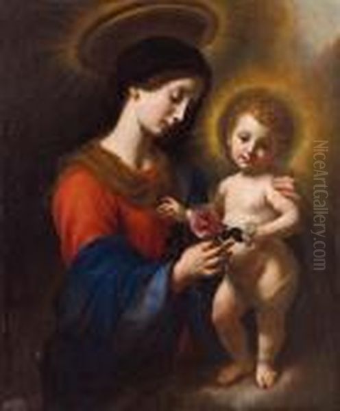 Madonna Con Bambino (madonna Della Rosa) Oil Painting by Carlo Dolci