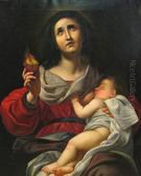 Charity Oil Painting by Carlo Dolci