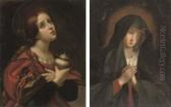 The Penitent Magdalen; And The Virgin At Prayer Oil Painting by Carlo Dolci