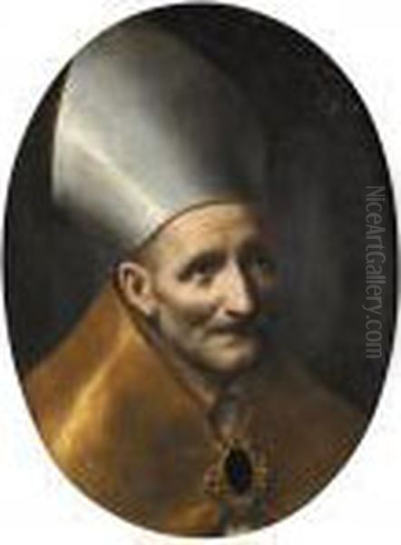 Saint Antoninus, Archbishop Of Florence Oil Painting by Carlo Dolci