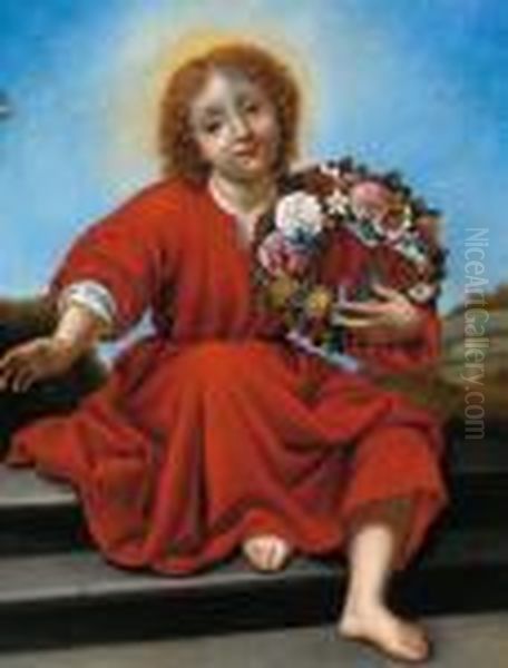 Gesu Bambino Con Fiori Oil Painting by Carlo Dolci