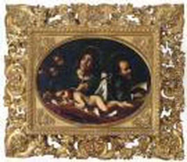 The Dream Of The Infant Saint John The Baptist Oil Painting by Carlo Dolci