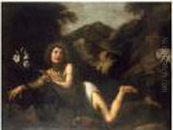 Scene De La Vie De Saint Antoine : Saint Antoine Se Jetant Dans Un
 Buisson De Ronces Oil Painting by Carlo Dolci