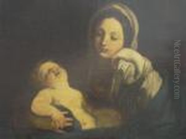 Madonna Col Bambino Dormiente Oil Painting by Carlo Dolci