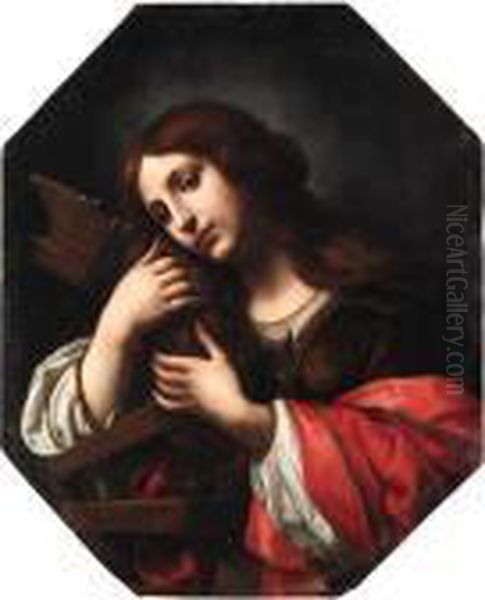 Saint Catherine Of Alexandria, In A Painted Octagon
Oil On Canvas Oil Painting by Carlo Dolci