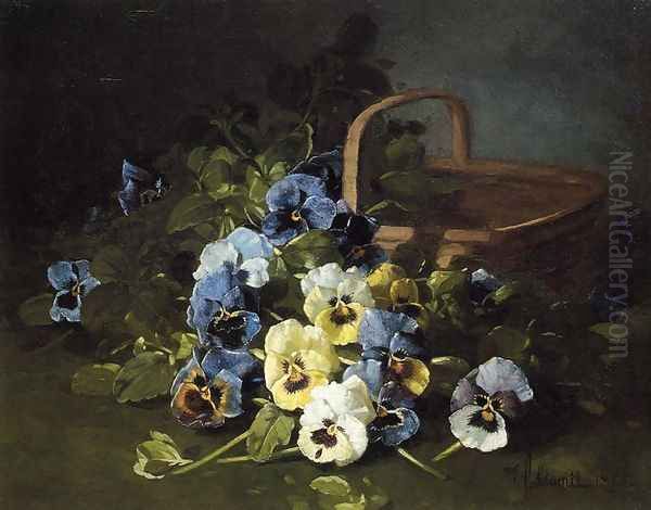 Pansies Oil Painting by Edward Chalmers Leavitt