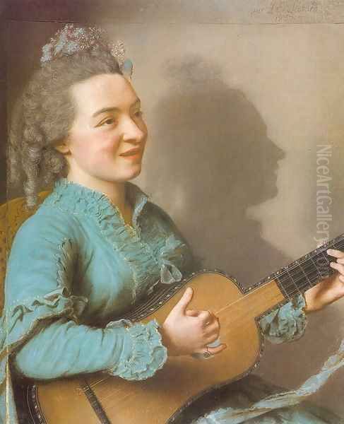 Portrait of Marie-Justine-Benoite Favart-Duronceray 1757 Oil Painting by Etienne Liotard