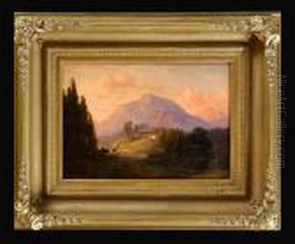 Mountain Scene Oil Painting by Anton Doll