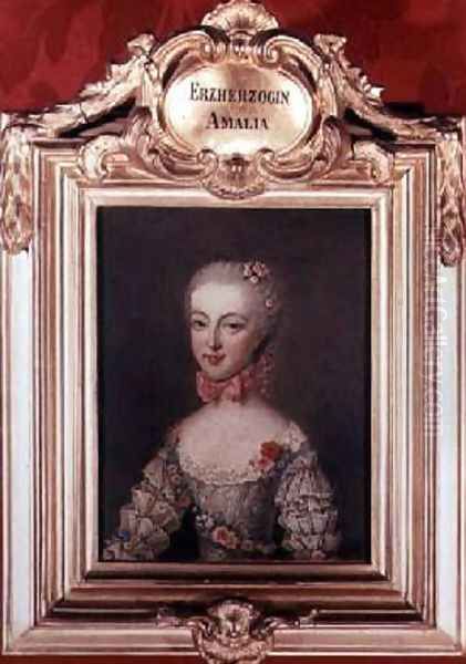 Archduchess Maria Amalia 1746-1804 Oil Painting by Etienne Liotard