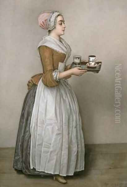 The Chocolate Girl Oil Painting by Etienne Liotard