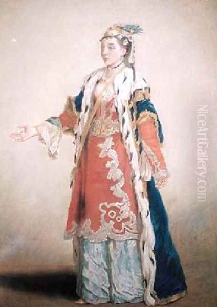 Frankish Woman from Pera Constantinople 1738-43 Oil Painting by Etienne Liotard